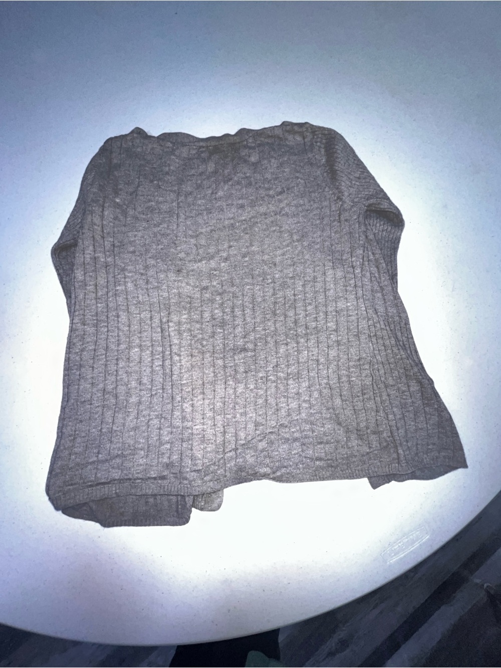 Worthington Light Gray Ribbed Button-Front Cardigan - Picture 9 of 9